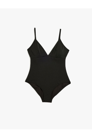 Koton Parlak İnce Askılı Mayo Siyah 5sak20002mm Siyah