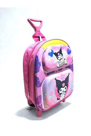 Newfull Çekçekli Kuromi Kız Anaokul Sırt Çantası-açık Pembe