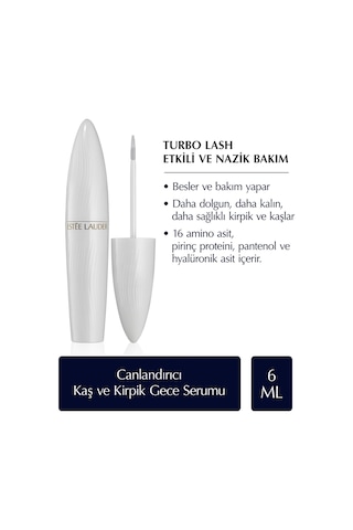 Estee Lauder Turbo Lash Canlandırıcı Güçlendirici ve Besleyici Kaş ve Kirpik Gece Serumu 6 ML