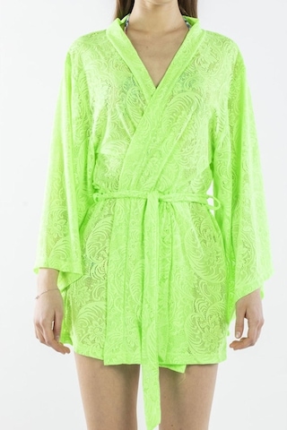 Nicoletta Yeşil Kadın Pareo Kaftan Sabahlık Dantelli Yeşil