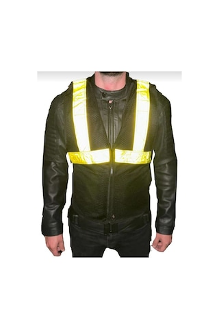 Venom Motosiklet Yelek Reflektörlü Neon Çizgili Motorcu Reflektif Yeleği