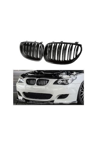 Reedark Bmw 5 Serisi E60/e61 2003-2009 Ön Tampon Motor Kaputu Böbrek Izgara Seti - Mat Siyah, Abs Malzeme, Kolay Montaj, Spor Görünüm