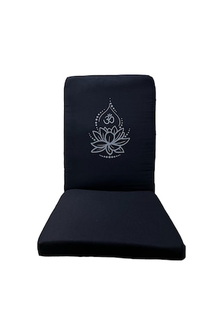 Yogaezo Lotus Çiçeği Baskılı Backjack Meditasyon Sandalyesi Siyah Syh10 Siyah