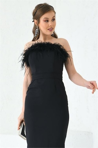 Dip Moda Kadın Straplez Abiye Elbise Dpnbs003 Siyah