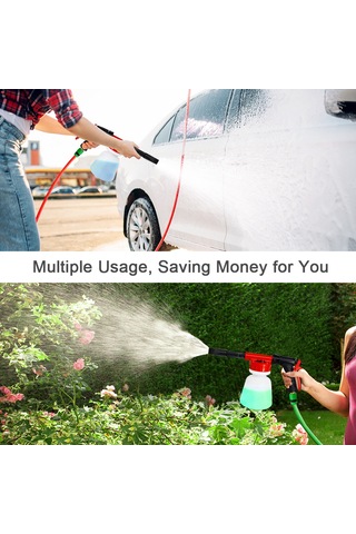 Yifomall 1l Geniş Kapsamlı Köpük Spritzi, 0-5 Ayarlı Dilüsyon Kontrolü, Üniversal Bağlantılar, Çelik Ve Mühendislik Plastik Malzeme, Araba, Bahçe, Cam Temizliği Siyah