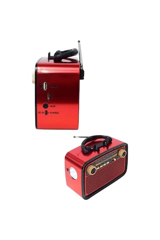 Astraltech Bluetooth Hoparlör Ahşap Görünümü Işıklı Vintage Radyo