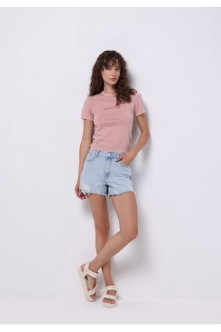 Colin's Colins Mom Fit Yüksel Bel Düz Kadın İndigo Jean Şort Cl1073878 Q1.v1 Dn44105 Denim
