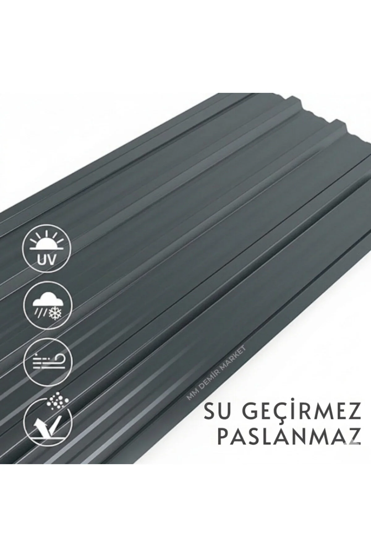 Galvanizli Trapez Çatı Kaplama Sacı 2 Metre -antrasit 10 Adet-su Geçirmez Ve Paslanmaz Metal Sac