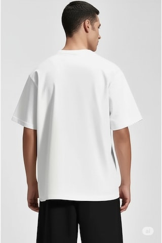 Nevermind Baskılı Oversize Tişört Erkek Streetwear T-shirt Beyaz