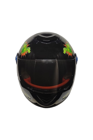 Mts Full Face Motosiklet Çocuk Kaskı K4 Dino Black Siyah