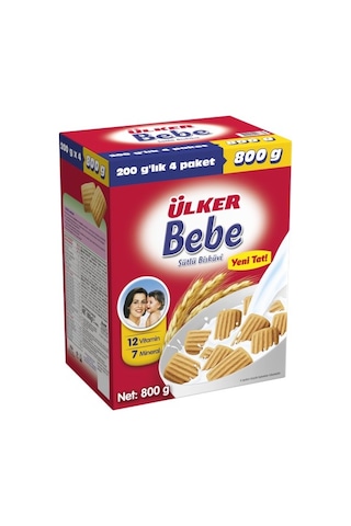 Ülker Bebe Sütlü 4+ Ay Bebe Bisküvisi 800 G