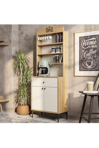 5204 Sıesta 69 Cm Kahve Köşesi Çok Amaçlı Dolap Sepet - Beyaz