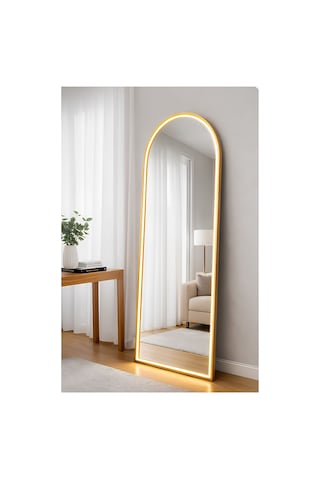 Familieconcept Melisa Serisi Işıklı Gold Detaylı Boy Aynası Altın
