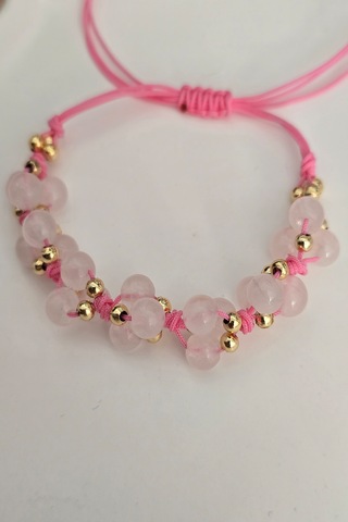 6 Mm Pembe Kuvars Doğaltaş Bileklik Açık Pembe