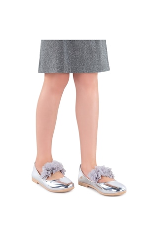 Kiko Kids Rugan Kız Çocuk Babet Ayakkabı Arç 02 Gümüş