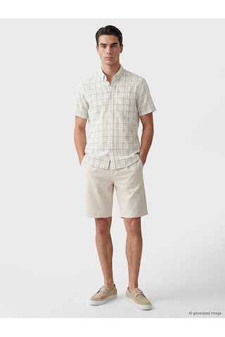 Lcwaıkıkı Classic Bej Regular Fit Ekose Erkek Gömlek