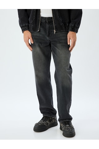Koton Düz Paça Straight Fit Kot Pantolon Standart Bel - Mark Jean Siyah 5wam40066ıd Siyah