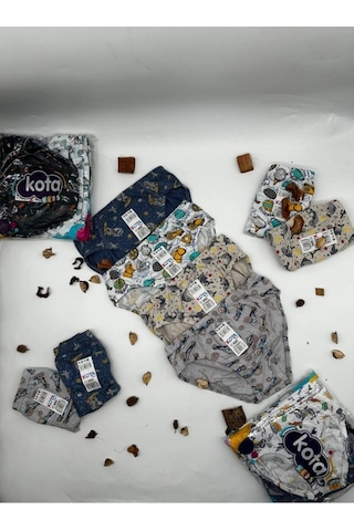 Kota 1018 Erkek Çocuk Renkli Desenli Slip Külot 12 Adet 001