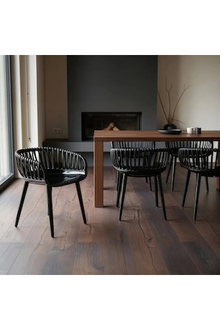 Venezia Kafe Ve Balkon Sandalyesi 2 Li Siyah Siyah