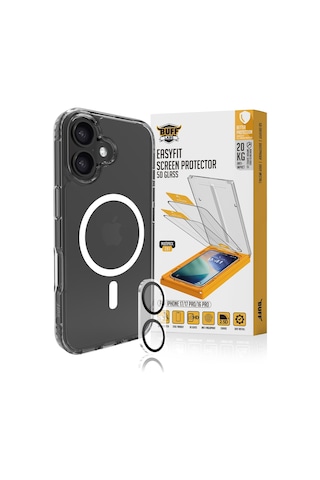 Buff Apple Uyumlu iPhone 17 - MagSafe Kılıf + Ekran Koruyucu + Lens Koruyucu Glass