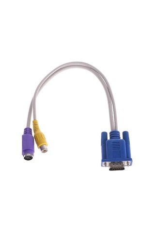 Sıcak Vga Erkek Tv S-video Rca Av Dönüştürücü Kablo Adaptörü