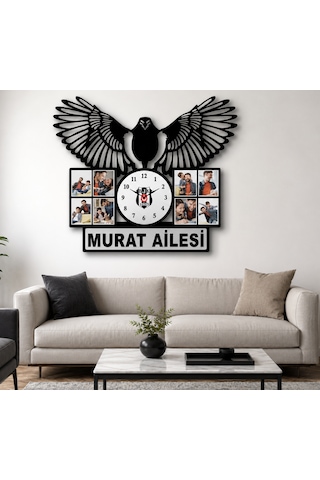 45x40 Cm Beşiktaş Temalı Kişiye Özel Duvar Saati 3 Mm 45x40 Cm Beşiktaş Temalı Kişiye Özel Duvar Saati 3 Mm