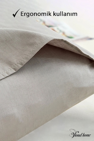 Vionel Home Pamuklu 2'li Yastık Kılıfı 50 x 70 Düz Gri