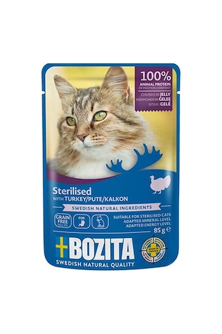 Bozita Sterilised Hindi Etli Jelly Tahılsız Kısırlaştırılmış Kedi Konservesi 85 Gr 204-20017.01