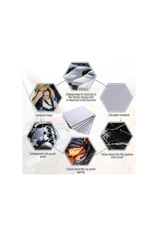 Flybuy Yalıtım Ses Pedi Kaput Folyo Kalın Araba Alüminyum 250x180x10mm Zx