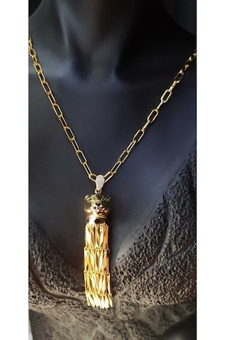 Jaguar Model Altın Tasarım Panter 1. Sınıf Şık Tasarım Çelik Kolye