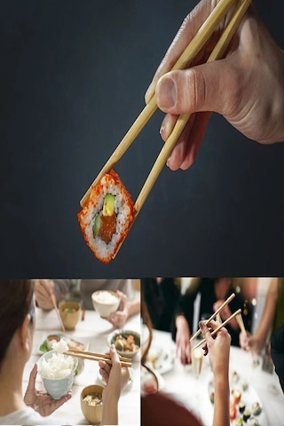 10 Çift - 20 Adet Yıkanabilir Organik Bambu Çin Kore Japon Uzakdoğu Yemek Çubuğu Chopstick Renkli
