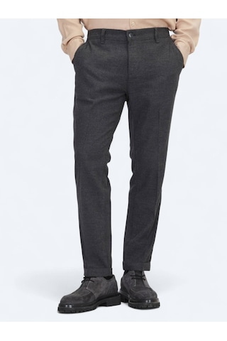 Kip Antrasit Dokuma Jogging Fit Casual Yün Karışımlı Pantolon Antrasit
