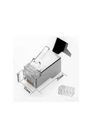 Speeduf Cat7 Metal Konnektör Rj45 Cat7 Jack + Kablo Ayraç 10luk Paket