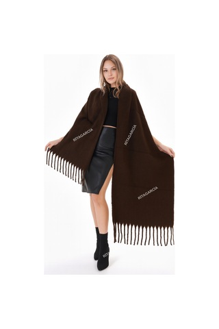 Ritagarcia Premium Soft Buklet Atkı Kahverengi