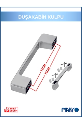 Krom Duşakabin Kulp 14-16 Cm Ayarlı Krom Parlak