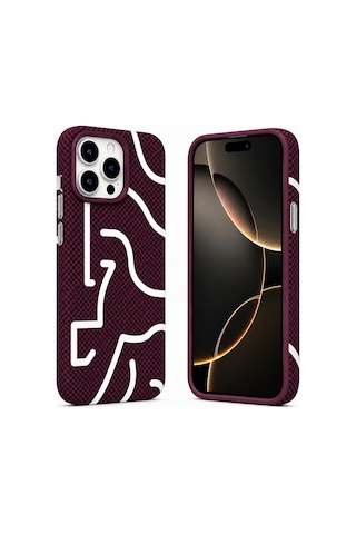 Nettech Apple iPhone 16 Pro Uyumlu Nt-n129 Desenli Seri Arka Koruma Kılıf - Mor