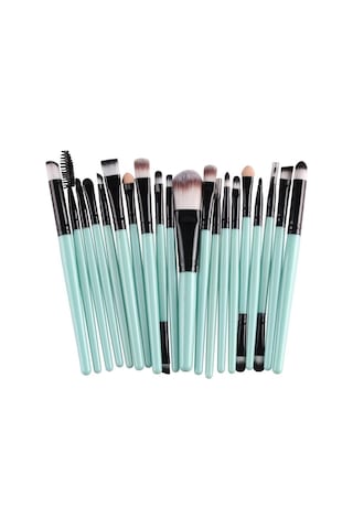 Cbtx Ahşap Saplı Makyaj Fırça Seti Siyah - Yeşil 20'li