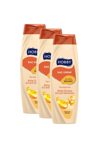 Hobby Klasik Balsam Saç Bakım Kremi 3 x 600 ML