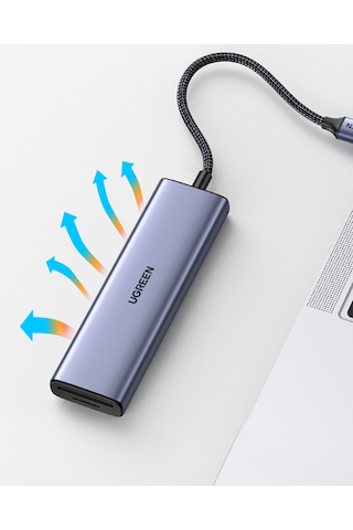 Ugreen 6-in-1 Usb-c 1 4k Hdmı, 3 Usb-a, Sd, Tf Hub Çoklayıcı, Gri, 20956a