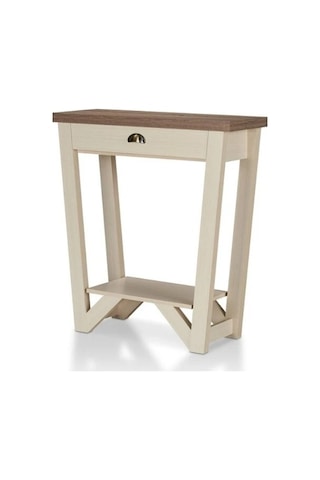 Ağaç Atölyesi Kenor Çekmeceli Ahşap Dresuar Beyaz - Ceviz