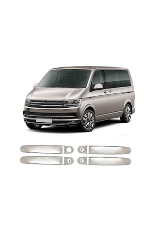 Volkswagen T6 Caravella Uyumlu 2015-2023 Krom Kapı Kolu 4 Kapı Paslanmaz Çelik