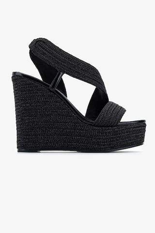 Valmenti Kadın Deri & Tekstil Siyah Topuklu Ayakkabı 1141 927 Bn Ayk Y26 Black Ropes