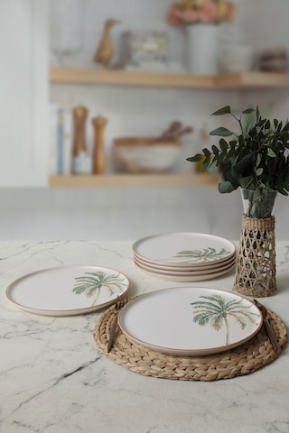 Keramika Bronze Palmiye Nordic Servis Tabağı 28 Cm 6 Adet 22903 Çok Renkli