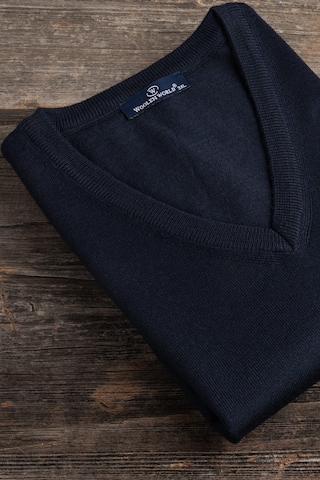 V Yaka Battal Büyük Boy Yünlü Kolsuz Triko Süveter Lacivert