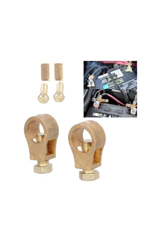 Moveevo Tam Bakır Akü Terminali Klipsi - İyi İletkenlik, Anti-korozif, Hızlı Kurulum, Evrensel Uyumlu Akü Bağlantı Aparatı