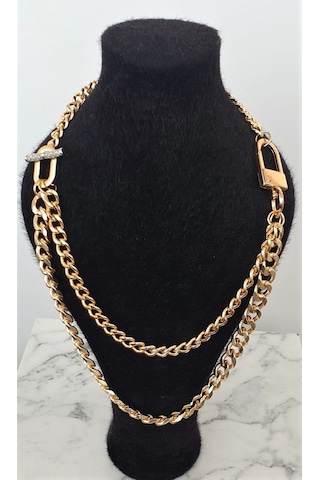 Gurmet Zincir Model Zirkon Taşlı Kararmaz Altın Kaplama Gold Ikil Altın