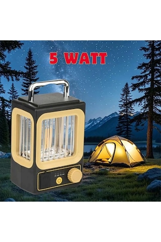 Ampul Solar Şarj Edilebilir 12 Led 1 Rustikli Led Kamp Lambası