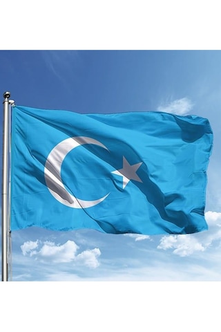 Doğu Türkistan Milli Gönder Bayrağı 70X150CM Raşel Dijital Baskı