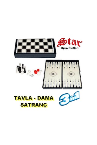 Star Manyetik Tavla Dama Ve Satranç 3 Oyun 1 Arada