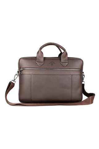Unisex Kahverengi Çok Bölmeli 14 İnç Evrak Ve Laptop Çantası